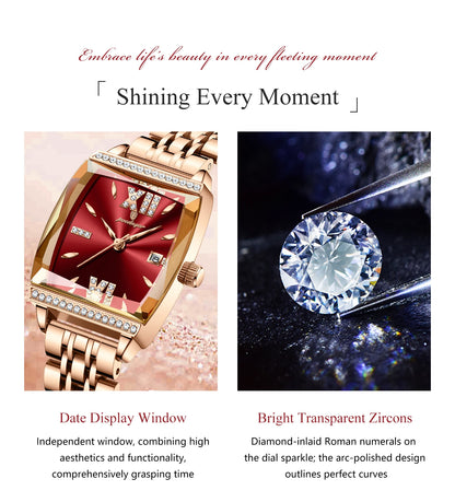 POEDAGAR Elegant Woman Watches High Quality Date Waterproof Luxury Ladies Watch Stainless Steel Casual Quartz Women's Wristwatch