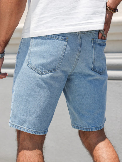 Hole-washed Water Buffalo Denim Short Pants - Men's
