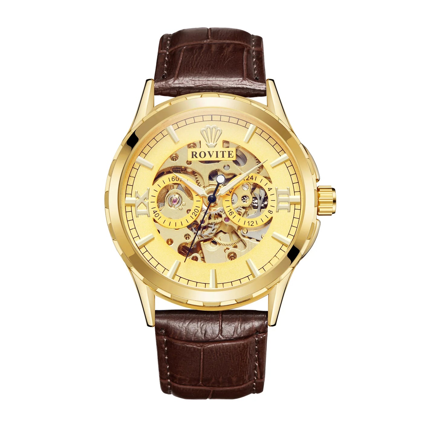 Men Automatic Watch  Stainless Steel Strap Skeleton Mechanical Watches Top Brand Luxury Pointer Watch