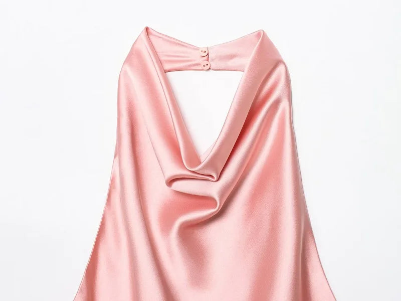 Styledora Satin Halter Top