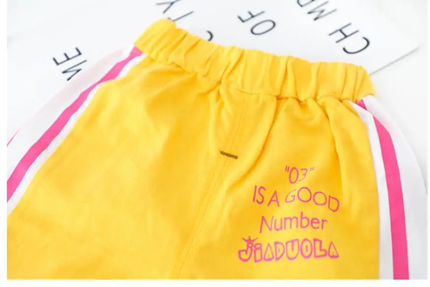 Baby Boys Girls Clothes stamp Cotton T-Shirt Pants 2Pcs/sets