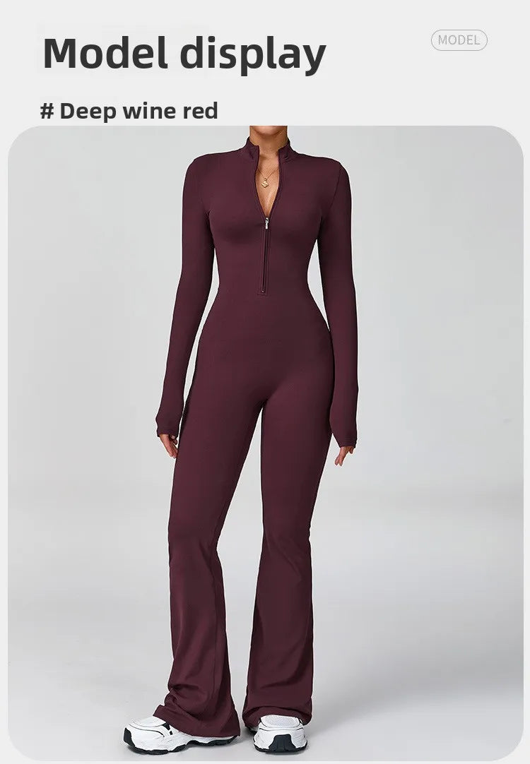 Women's Yoga Onesie Jumpsuit – Long Sleeve Cloud-Feel Sport Tights