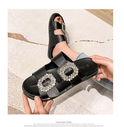 2026 Brand Rhinestone Buckle Sandals