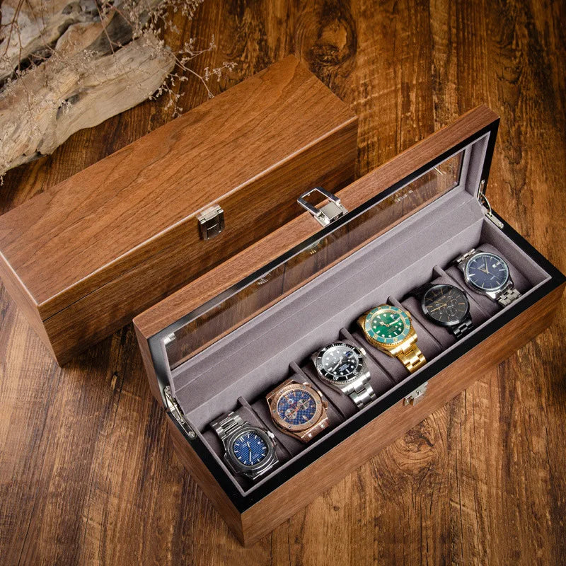 Wooden Watch Box Mens Watch Case Storage Box Travel Luxury Watches Organizer Display Collection Portable Storage Boxes Men Gift