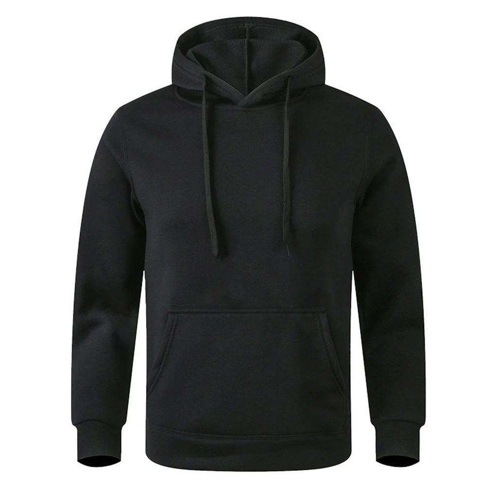 Unisex Casual Hoodie – Solid Color Pullover Sweatshirt