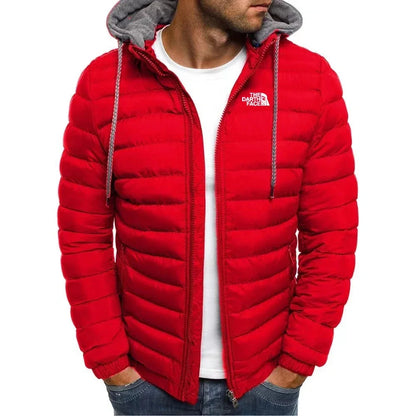 2026 casual outdoor winter men's warm zipper street business travel slim fit fashionable hooded jacket