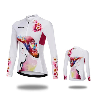 Women Cycling Jersey Long Sleeve Breathable Lightweight Spring Autumn Road Bike Top