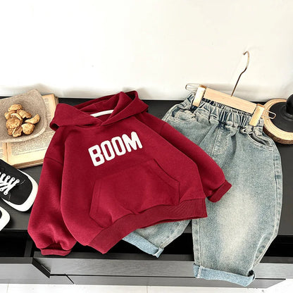 New Kids Hoodie with Letter Print Boys Girls