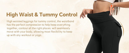 Women's High Waist Flare Yoga Pants – Tummy Control Bootcut Leggings