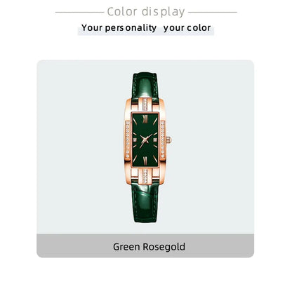 Reloj Mujer 2023 Fashion Diamond Square Watches Women Leather Quartz Watch Elegant Retro Womens Wrist Watch Relogio Feminino