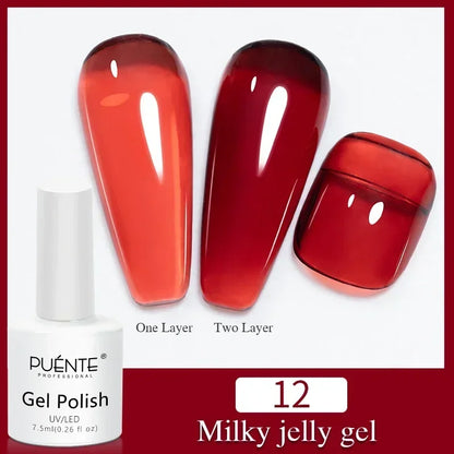 30ML Glitter Poly Nail Gel Hema Free Pink Glitter Acrylic Gel Finger Extension Nail Gel Semi-Permanent Nail Varnish For Manicure