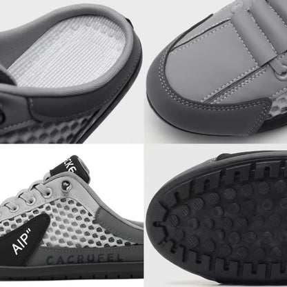 Summer Men's Mesh Slip on Half Slippers Fashion Man's