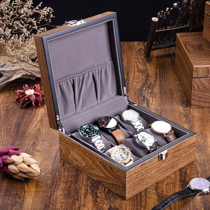 Wooden Watch Box Mens Watch Case Storage Box Travel Luxury Watches Organizer Display Collection Portable Storage Boxes Men Gift
