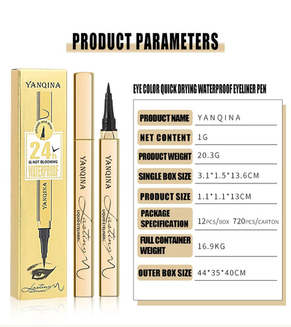 Quick-dry Eyeliner Pencil Makeup Long Lasting Smooth Matte Eye Liner Waterproof Anti Smudge Liquid Eyeliner Pen Eyes Cosmetics