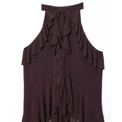 Y2k Top Women Summer Tank Crop Top Female Sleeveless Sexy Pleated Top Street Style Casual Korean Clothing Brown Cute Party top