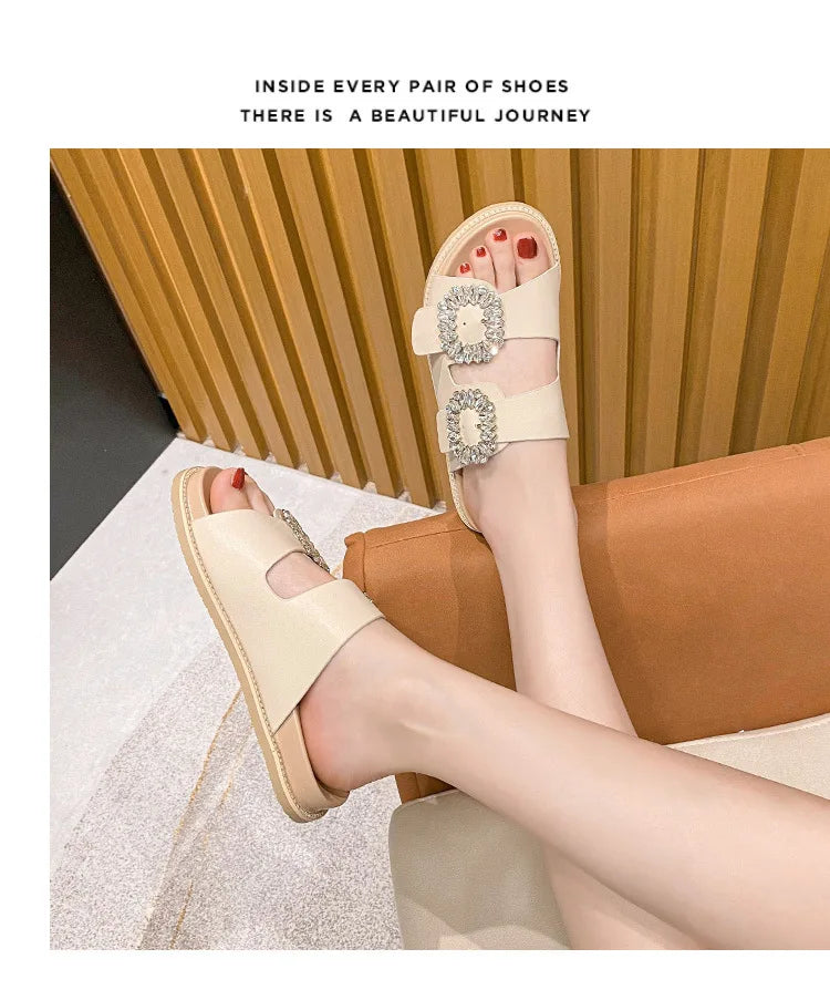 2026 Brand Rhinestone Buckle Sandals