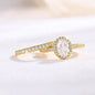 Huitan Gold Color/Rose Gold Color 2Pcs Set Wedding Rings for Women Luxury Cubic Zirconia Engagement Party Female Trendy Jewelry