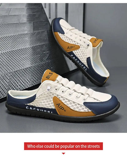Summer Men's Mesh Slip on Half Slippers Fashion Man's
