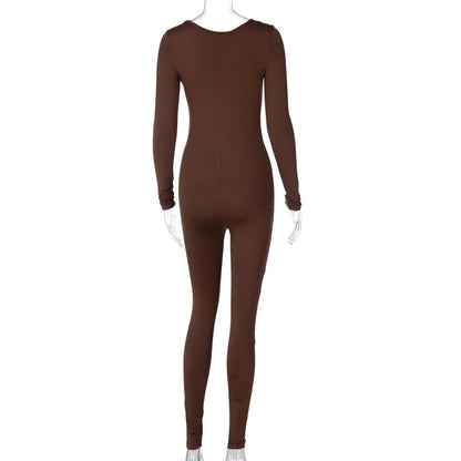 Women's Bodycon Jumpsuit – Long Sleeve Slim Fit Romper