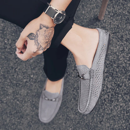 Fashion Men Leather Slippers Outdoor