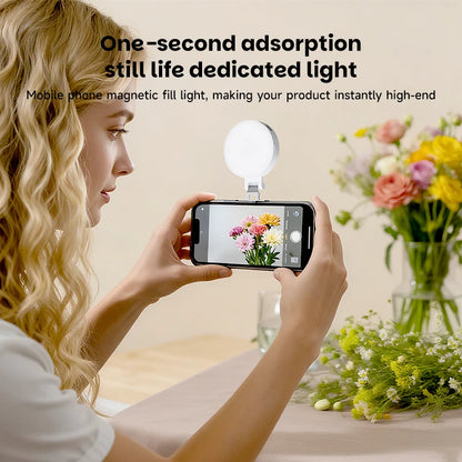 Portable Magnetic Beauty Light with Mirror, USB Rechargeable Selfie Light for Makeup