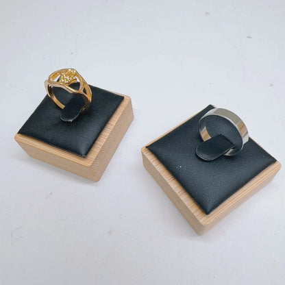 Wooden Ring Display Stand Rings Organizer Jewelry Holder Jewelry Show Props Jewelry Box Packaging Leather And Velvet Case