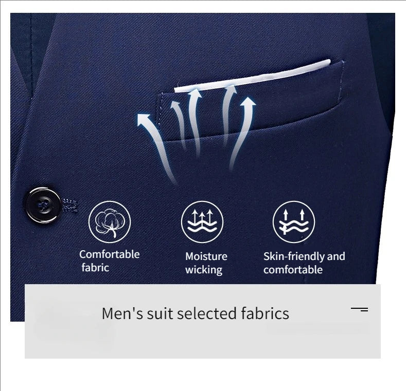 Suits For Men 3 Pieces Set Elegant Wedding  Fashion Classic Full Jackets Vest Pants Blazers Outfit 2026 Formal Costume