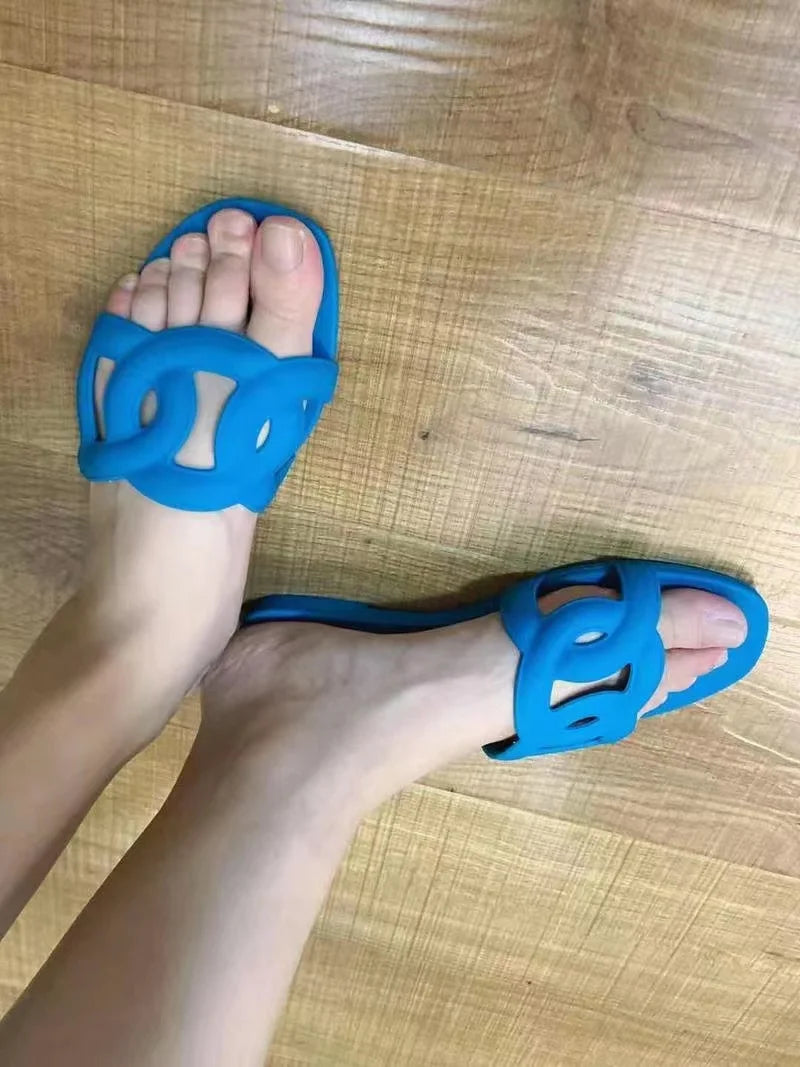 Woman Flat Slippers Candy Color Sandals