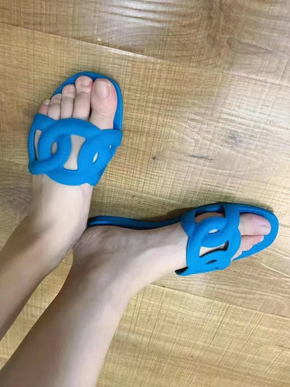 Woman Flat Slippers Candy Color Sandals