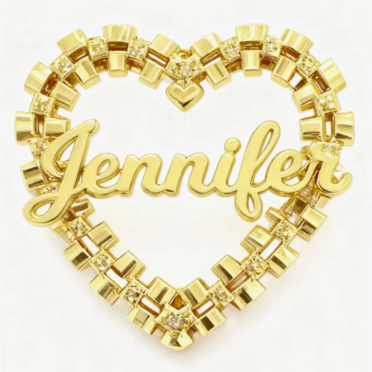Custom Name Jewelry Set Heart Shaped Watch Strap Chain Style Custom Name Nameplate Necklace/Earrings/Rings Personalized Gift
