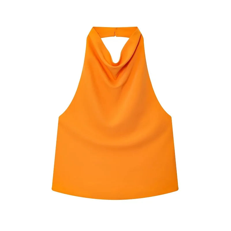 Styledora Satin Halter Top