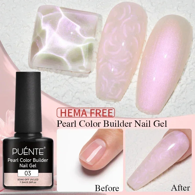 30ML Glitter Poly Nail Gel Hema Free Pink Glitter Acrylic Gel Finger Extension Nail Gel Semi-Permanent Nail Varnish For Manicure