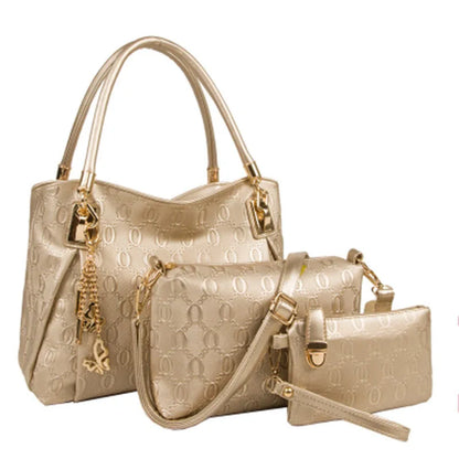 Women's Handbag 3-piece Set Women's Shoulder Bag Fashion Purse Vintage Leather Bag Large Capacity Handbag Inclined Shoulder Bag