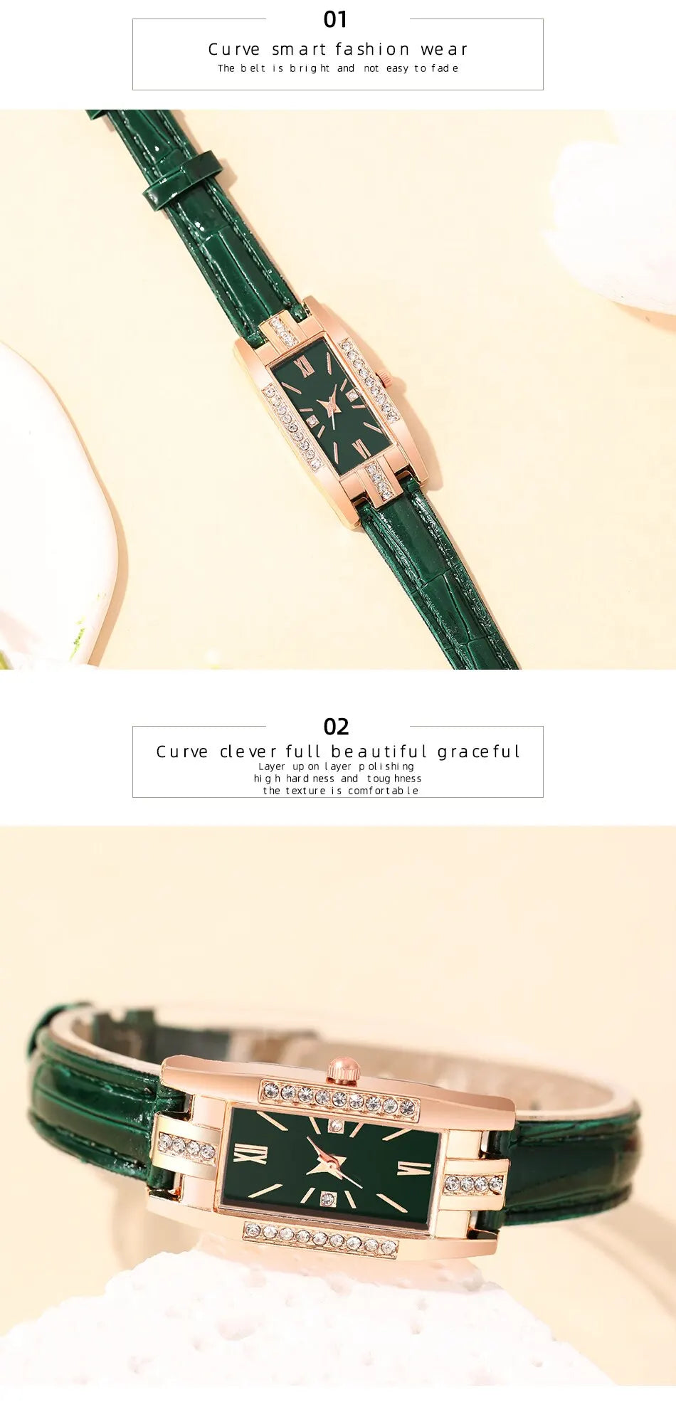Reloj Mujer 2023 Fashion Diamond Square Watches Women Leather Quartz Watch Elegant Retro Womens Wrist Watch Relogio Feminino