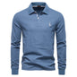 2025 Autumn New Men's Deer Embroidery Cotton Rich Blend Breathable Polo Shirts Long Sleeve Social Business Golf Polo Shirts Male