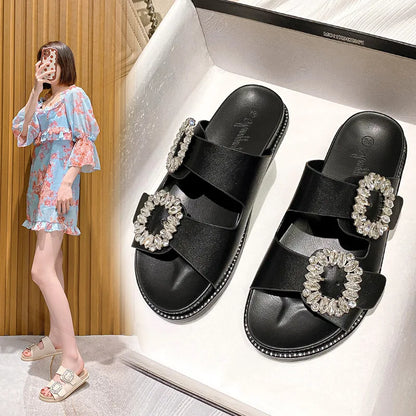 2026 Brand Rhinestone Buckle Sandals