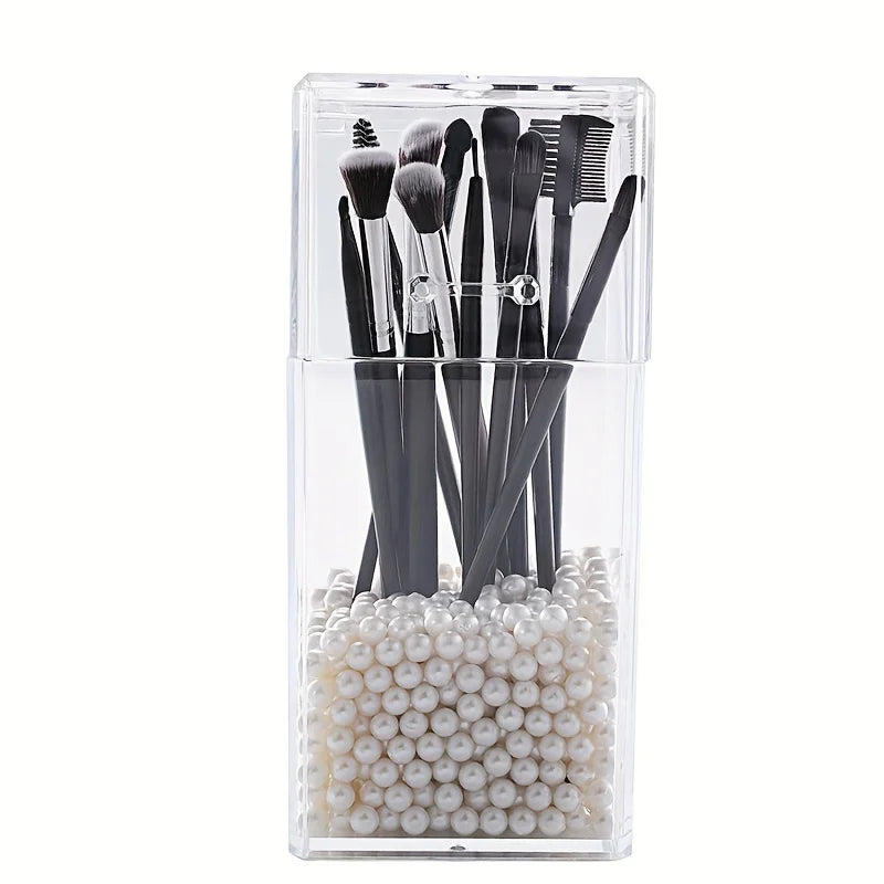 Clear Acrylic Square Pen Holder Desktop Organizer for Pens Pencils
