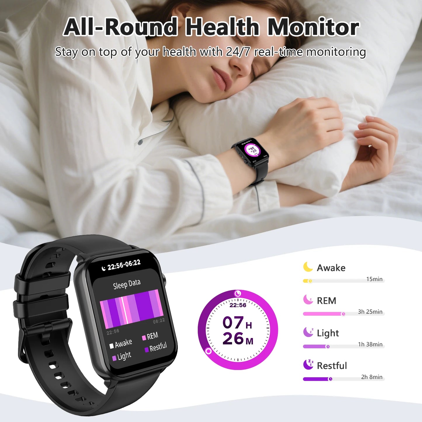 Blackview 2025 R30 Max Smartwatch with Flashlight 1.91'' TFT Screen Health Monitoring Bluetooth Call Watches for Men Women Gifts