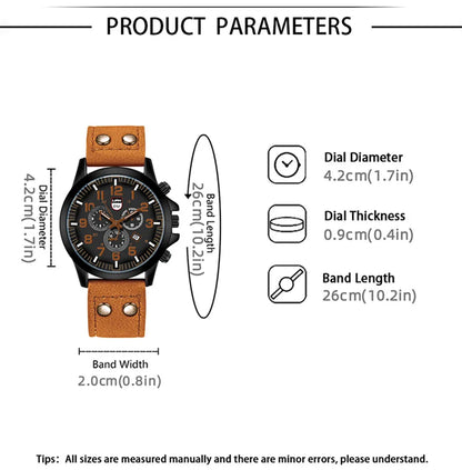 Luxury Brand Watch Men Leather Sports Watches Men's Army Military Quartz Wristwatch Male Clock Relogio Masculino Reloj Hombre