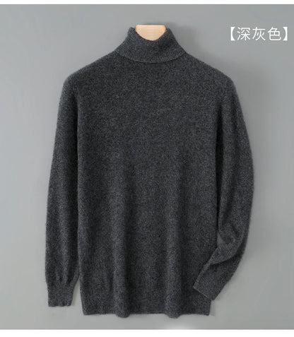 100% wool high neck sweater with pullover for men