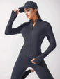Women's Slim Fit Yoga Zip Jacket – Body Sculpting Short Sports Coat