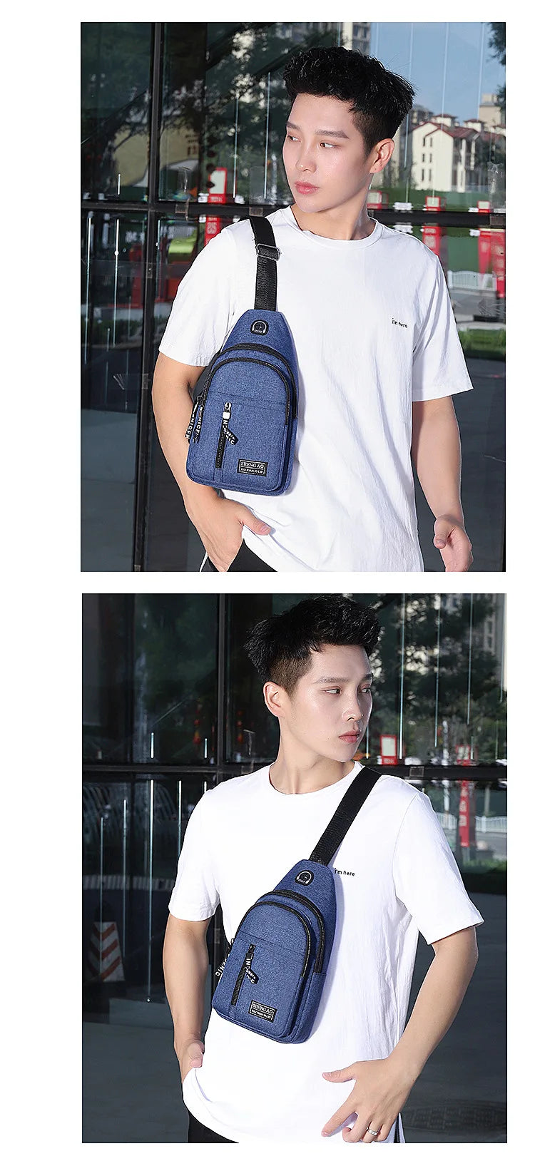 Travel Men's Handbags Multifunctional USB Chest Bag Designer Messenger Crossbody Bags Water-Proof Shoulder Bag Sports Back Pack