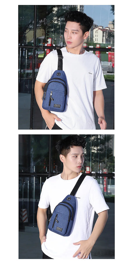Travel Men's Handbags Multifunctional USB Chest Bag Designer Messenger Crossbody Bags Water-Proof Shoulder Bag Sports Back Pack
