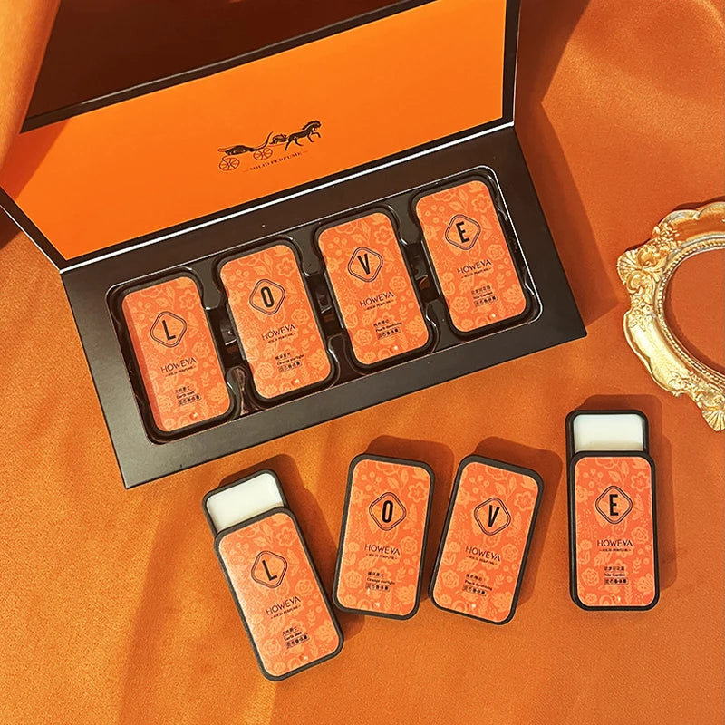 4pcs Solid Perfume Set, Floral and Fruity Fragrance