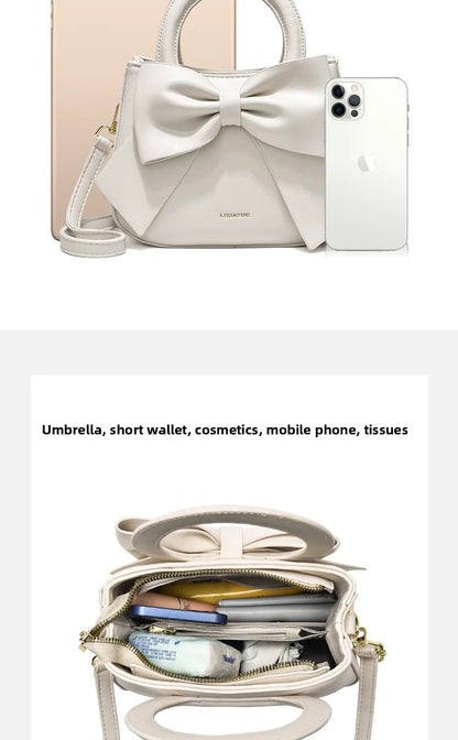 Fashionable and stylish single-shoulder handbag for women, new trendy high-end crossbody bag with bow, suitable for commuting, d