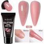 30ML Glitter Poly Nail Gel Hema Free Pink Glitter Acrylic Gel Finger Extension Nail Gel Semi-Permanent Nail Varnish For Manicure