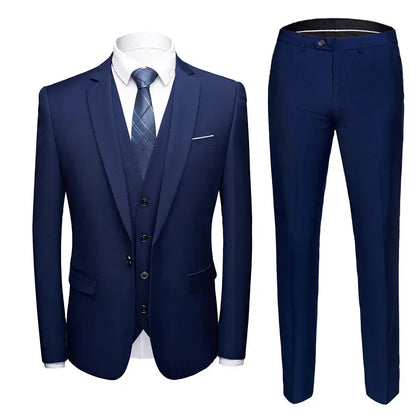 Suits For Men 3 Pieces Set Elegant Wedding  Fashion Classic Full Jackets Vest Pants Blazers Outfit 2026 Formal Costume