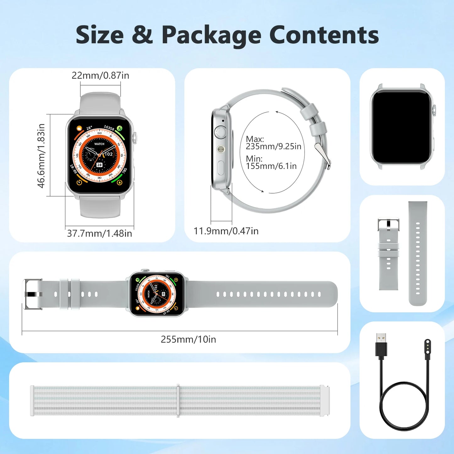 Blackview 2025 R30 Max Smartwatch with Flashlight 1.91'' TFT Screen Health Monitoring Bluetooth Call Watches for Men Women Gifts