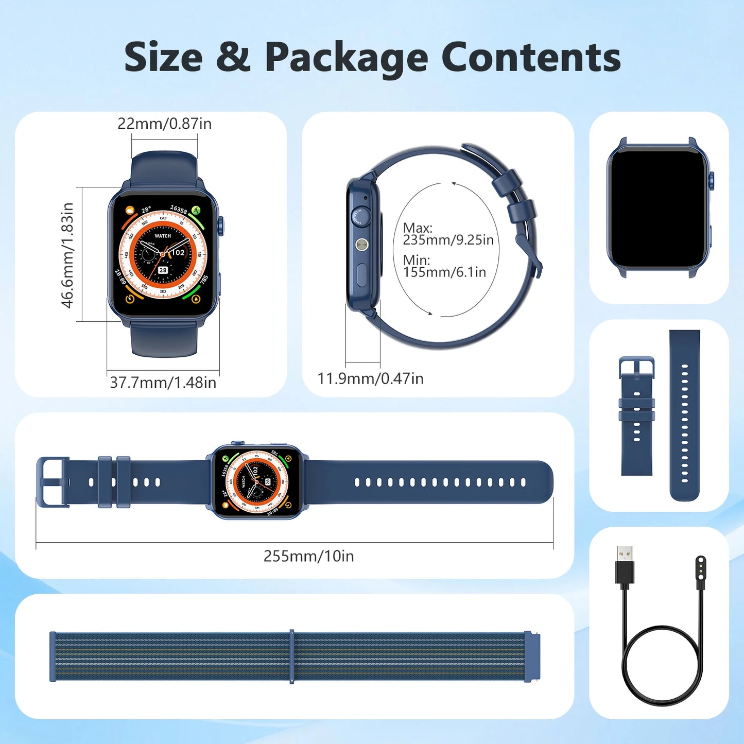 Blackview 2025 R30 Max Smartwatch with Flashlight 1.91'' TFT Screen Health Monitoring Bluetooth Call Watches for Men Women Gifts