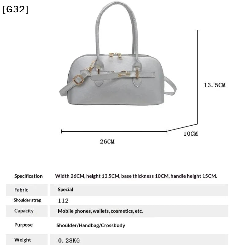 Women's Fashionable Handbag Retro Style Crossbody Bag For Commuting Soft PU Shoulder Bag[G32]